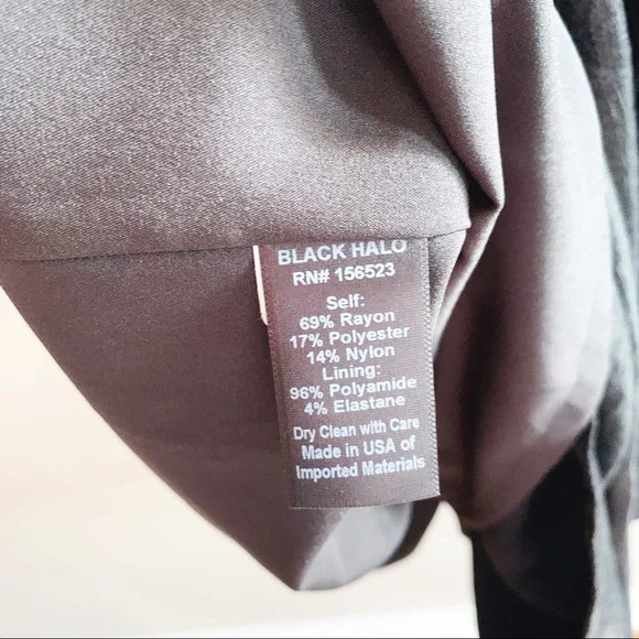 Black Halo Eve Black Puff Sleeve Cocktail Dress Bow Detail 80s Vintage Inspired - Picture 11 of 14